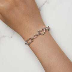 Bracelet chaîne cœur simple