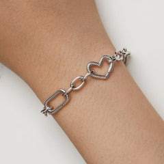 Bracelet chaîne cœur simple