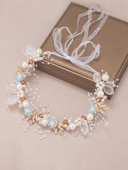 Bandeau Feuille de Filles de Mariage avec Perles