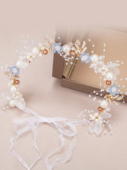 Bandeau Feuille de Filles de Mariage avec Perles