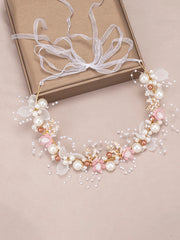 Bandeau Feuille de Filles de Mariage avec Perles