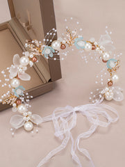 Bandeau Feuille de Filles de Mariage avec Perles