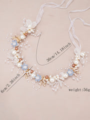 Bandeau Feuille de Filles de Mariage avec Perles