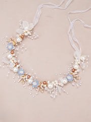 Bandeau Feuille de Filles de Mariage avec Perles