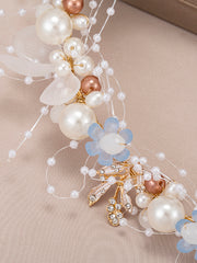 Bandeau Feuille de Filles de Mariage avec Perles