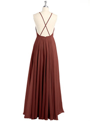 Dos Bas Simple Mousseline Robes De Demoiselle d'Honneur terracotta