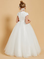 Robes de Fille Gracieuses avec Appliques en Dentelle et Mancherons