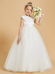 Robes de Fille Gracieuses avec Appliques en Dentelle et Mancherons