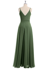 Spaghetti Bretelle Mousseline Robes Avec Ceinture Nœud Olive Verte