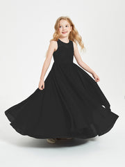 Robes Longues de Demoiselle d'Honneur Junior Haut en Dentelle Illusion Noir