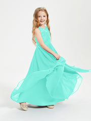 Robes Longues de Demoiselle d'Honneur Junior Haut en Dentelle Illusion Spa