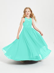 Robes Longues de Demoiselle d'Honneur Junior Haut en Dentelle Illusion Spa