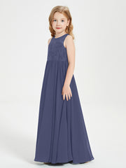 Robes Longues de Demoiselle d'Honneur Junior Haut en Dentelle Illusion Orageux