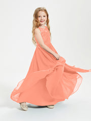 Robes Longues de Demoiselle d'Honneur Junior Haut en Dentelle Illusion Crépuscule