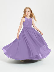 Robes Longues de Demoiselle d'Honneur Junior Haut en Dentelle Illusion Tahiti