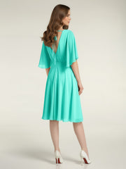 Scoop Col Flotter Manches Court Mousseline Robes Spa