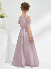 Robes de Demoiselle d'Honneur Junior Froncées à Hors de l'Épaule Crépuscule