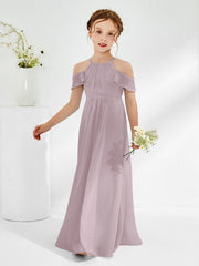 Robes de Demoiselle d'Honneur Junior Froncées à Hors de l'Épaule Crépuscule