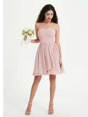 Sans Bretelles Col en Cœur Mini Robes Rose Poudré Grande Taille