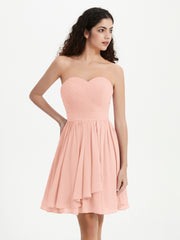 Sans Bretelles Col en Cœur Mini Robes Corail
