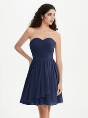 Sans Bretelles Col en Cœur Mini Robes Bleu Marine Grande Taille