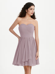 Sans Bretelles Col en Cœur Mini Robes Dusk Grande Taille