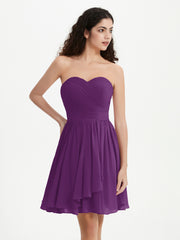 Sans Bretelles Col en Cœur Mini Robes Raisin