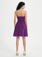 Sans Bretelles Col en Cœur Mini Robes Raisin