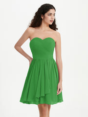 Sans Bretelles Col en Cœur Mini Robes Vert Grande Taille