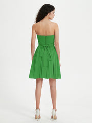 Sans Bretelles Col en Cœur Mini Robes Vert Grande Taille