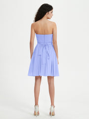 Sans Bretelles Col en Cœur Mini Robes Lavande Grande Taille