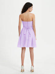 Sans Bretelles Col en Cœur Mini Robes Lilas