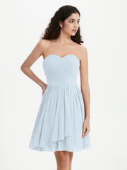 Sans Bretelles Col en Cœur Mini Robes Brume Grande Taille
