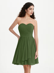 Sans Bretelles Col en Cœur Mini Robes Mousse Grande Taille