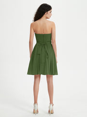 Sans Bretelles Col en Cœur Mini Robes Mousse Grande Taille