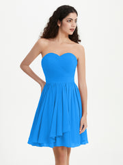 Sans Bretelles Col en Cœur Mini Robes Bleu Océan