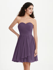 Sans Bretelles Col en Cœur Mini Robes Plum Grande Taille
