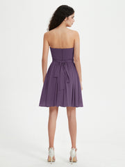 Sans Bretelles Col en Cœur Mini Robes Plum Grande Taille
