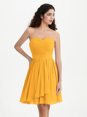 Sans Bretelles Col en Cœur Mini Robes Mandarine Grande Taille