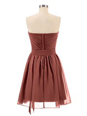 Sans Bretelles Col en Cœur Mini Robes terracotta