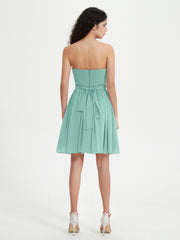 Sans Bretelles Col en Cœur Mini Robes Turquoise Grande Taille
