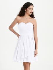 Sans Bretelles Col en Cœur Mini Robes Blanc