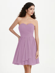 Sans Bretelles Col en Cœur Mini Robes Glycine Grande Taille
