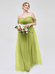 Hors De l'Épaule Col En Cœur Tulle Robe Trèfle