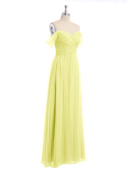Hors De l'Épaule Col En Cœur Tulle Robe Jonquille Grande Taille