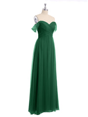 Hors De l'Épaule Col En Cœur Tulle Robe Vert Foncé