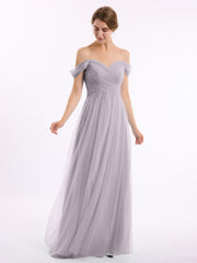 Hors De l'Épaule Col En Cœur Tulle Robe Dusk