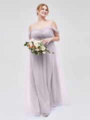 Hors De l'Épaule Col En Cœur Tulle Robe Dusk Grande Taille