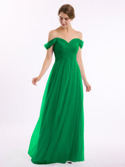 Hors De l'Épaule Col En Cœur Tulle Robe Emeraude