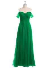 Hors De l'Épaule Col En Cœur Tulle Robe Emeraude
